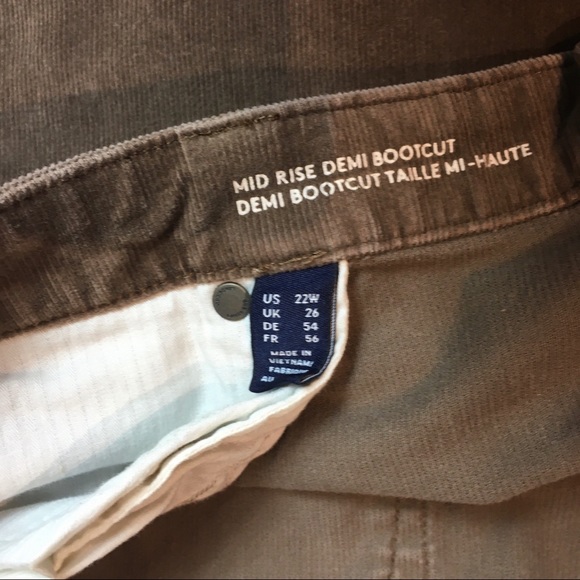 Lands End Womens Pants Corduroy Brown Mid Rise Demi Bootcut Sz 22W - Picture 4 of 12